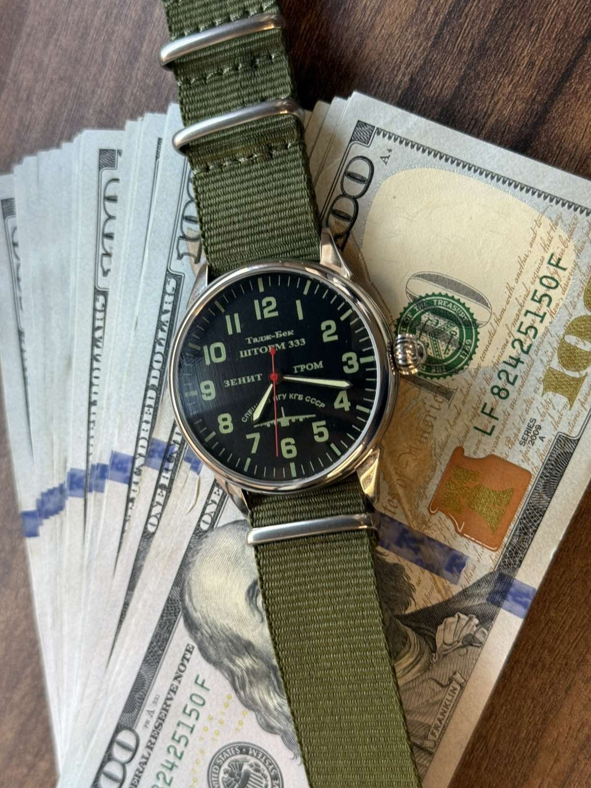 Raketa Watch Mechanical Storm Aviator USSR Wrist Vintage Green Soviet Men’s