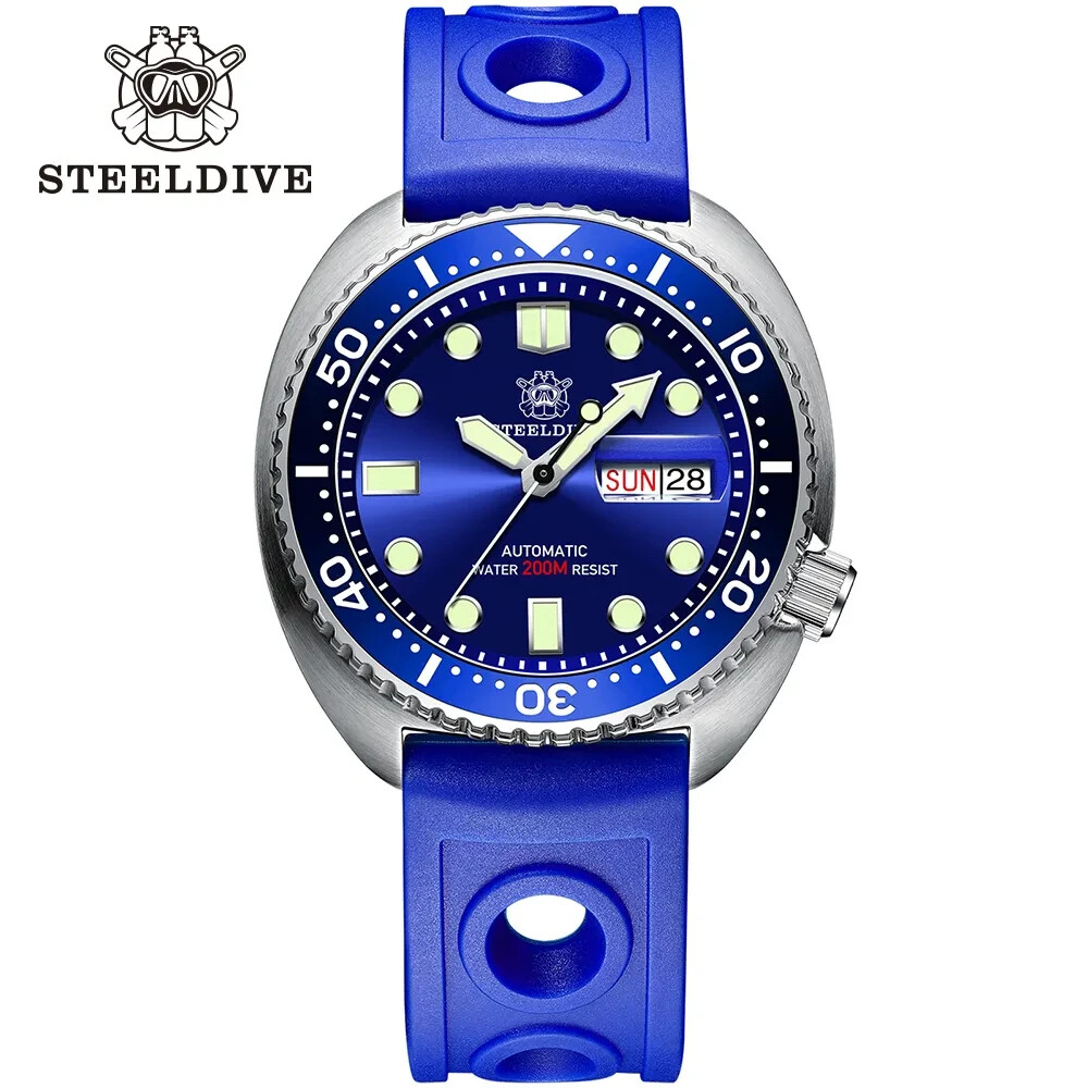 STEELDIVE SD1972 Black Dial Automatic Mov. Ceramic Bezel Mens Sport Diver WaterP