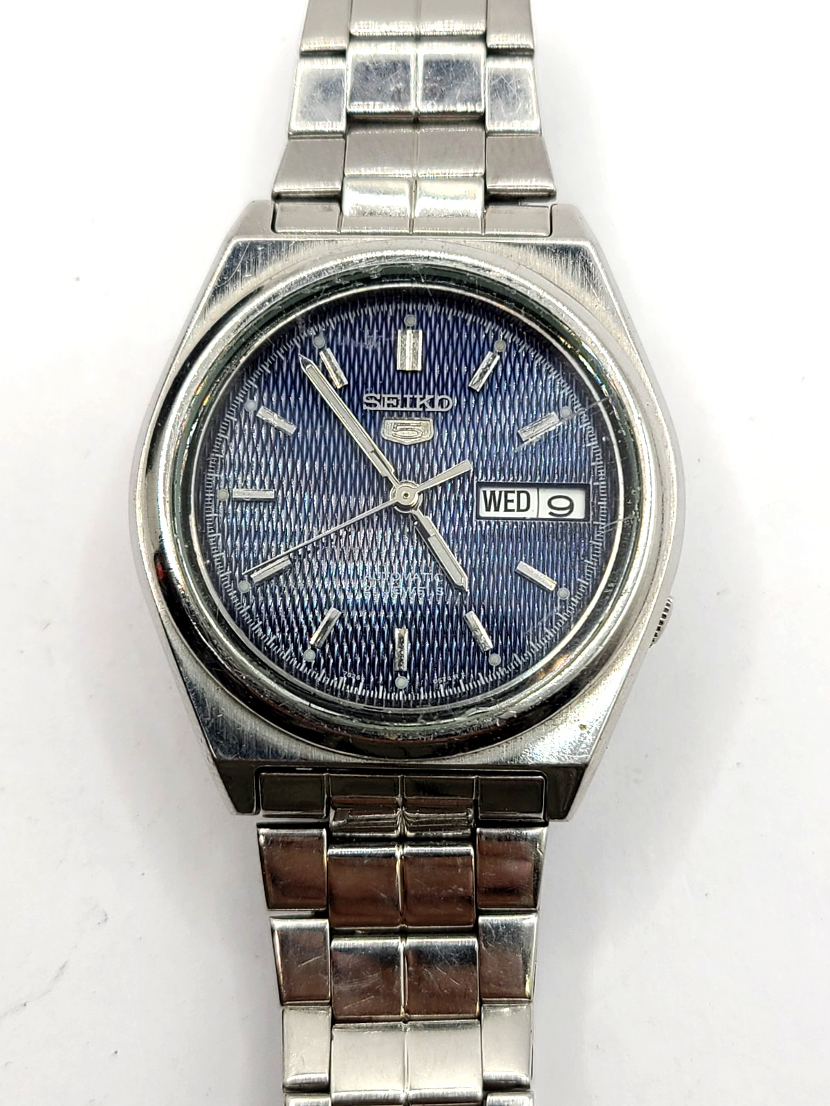 Seiko Stainless Steel Automatic Watch 7S26 0420 Navy Blue 38mm
