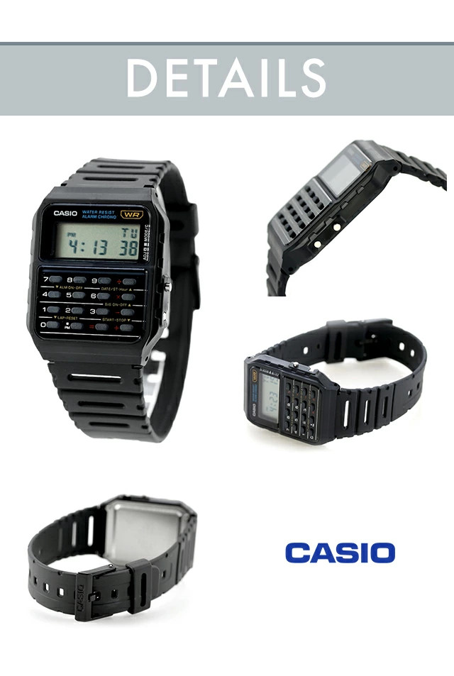 Casio CA-53W-1ZDR Calculator Watch Data Bank Retro Digital Black New R8041044