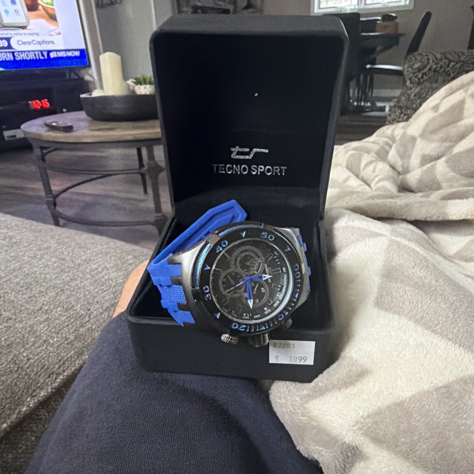 Techno Sport Men’s Chronograph Quartz Diver 200m Blue Rubber Strap 46mm Box