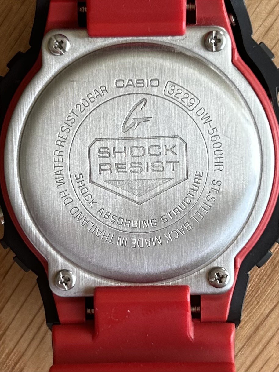 CASIO WATCH G-SHOCK DW-5600HR BLACK & RED HERITAGE SERIES 3229 WATER RESISTANT