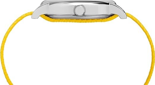 Timex Weekender 38mm Silver Stainless Steel Case with Yellow Nylon Strap Unisex