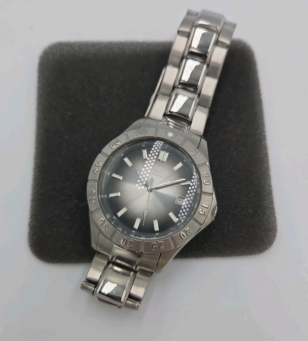 Fossil Blue AM3726 Unisex Watch Stainless Steel Silver Date Analog Mineral