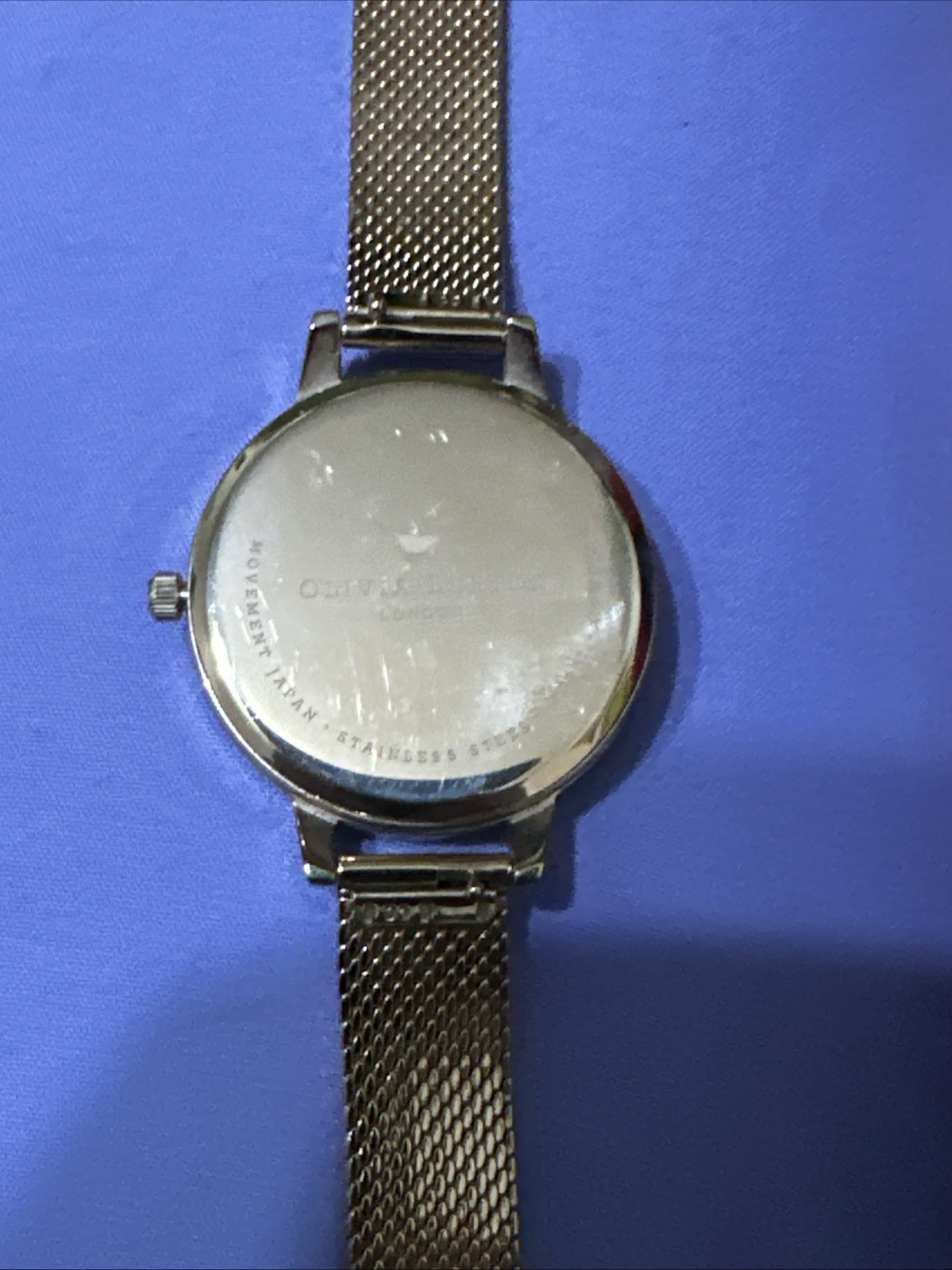 Olivia Burton Watch Plain Easy Read Face Gold Milanese Strap Excellent Condition