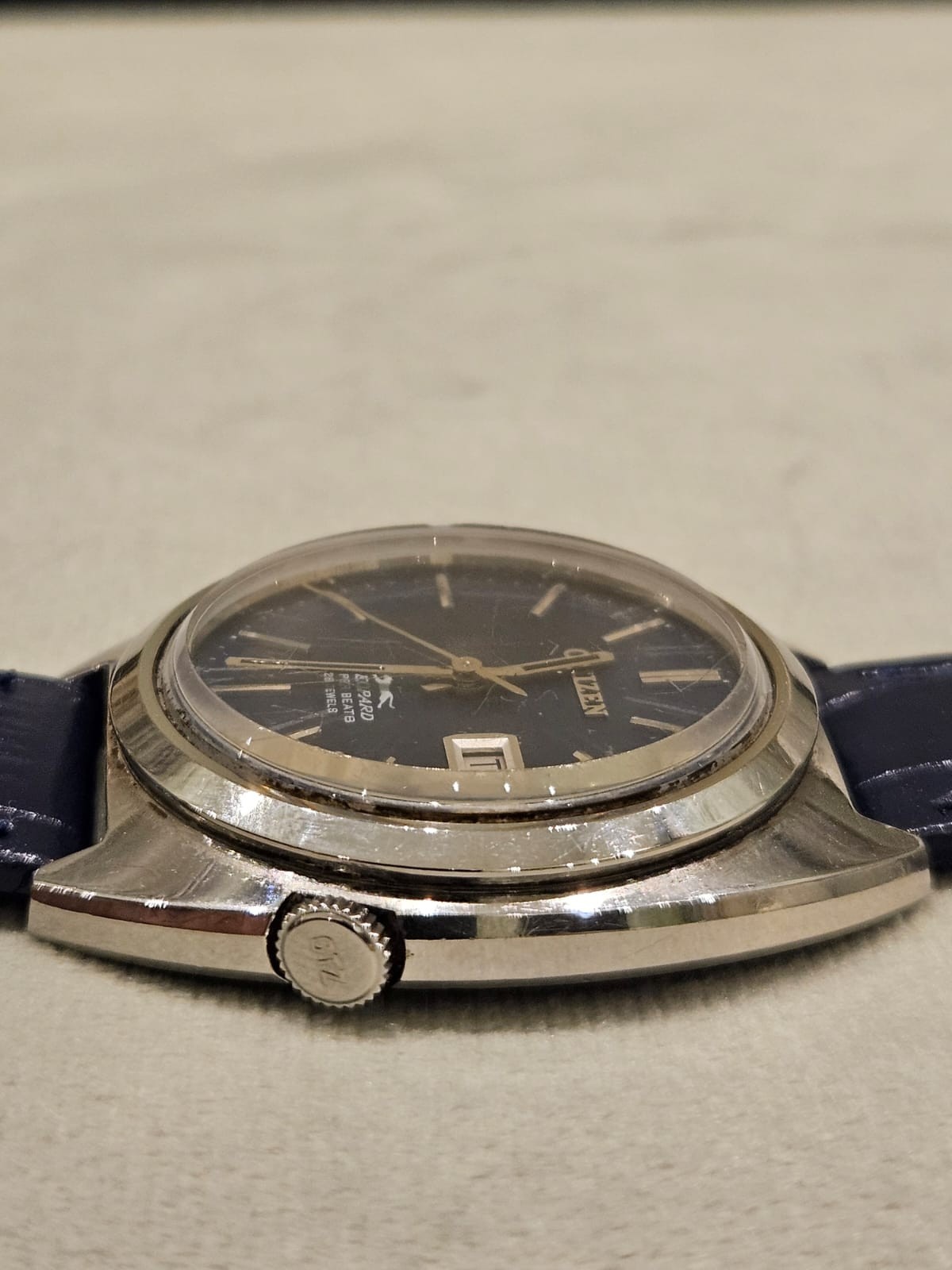 Citizen Leopard Super Beat 8 Blue Dial 26 Jewels Automatic Vintage Men’s Watch