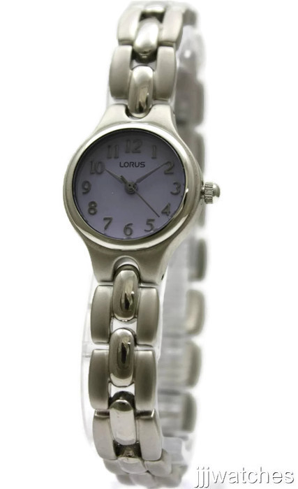New Lorus Classic Bracelet Lilac Tinted Glass Women Watch 23mm LR0234