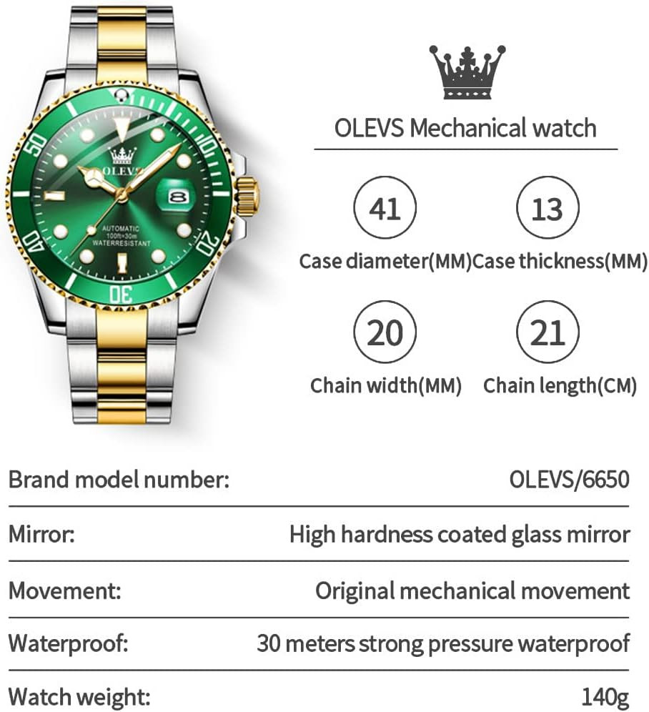Men’s Waterproof Automatic Mechanical Watch with Hollow Dial Design