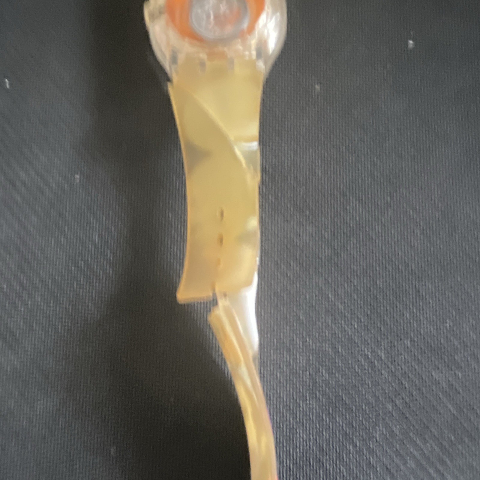 Swatch Bubbles Quartz Analog 34mm Clear Plastic Cartoon Orange Face