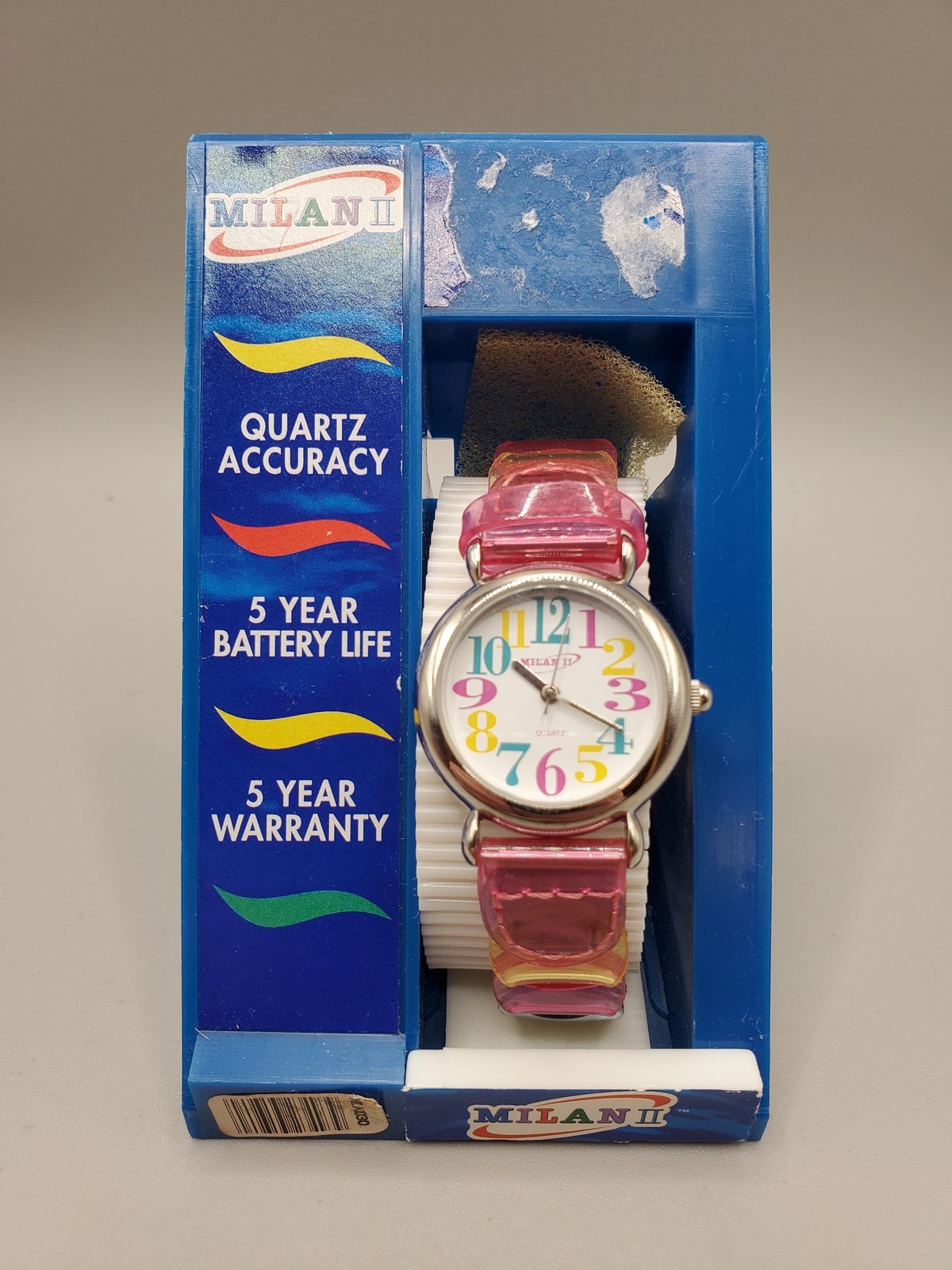 MILAN II Kids Quartz Watch Multi-Color Plastic Band White Dial Analog New in Box