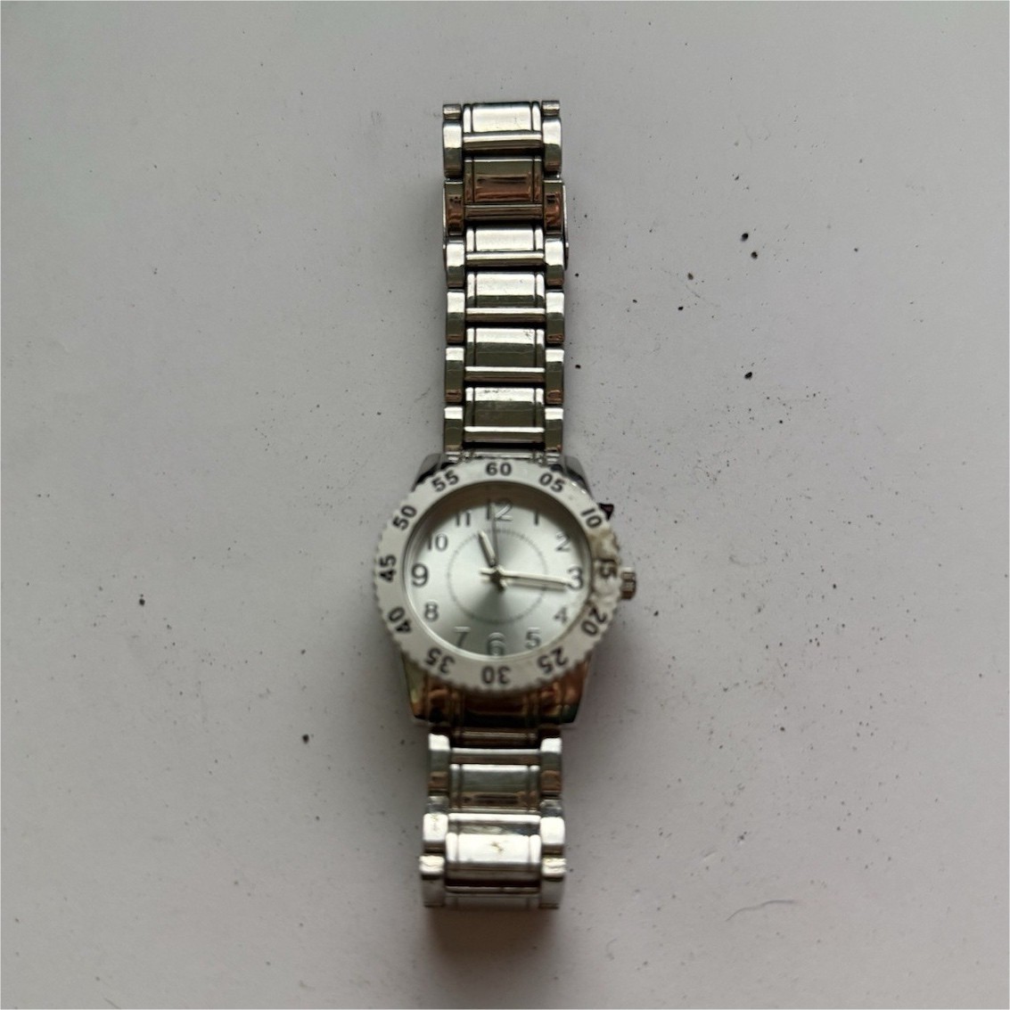 FMD Men’s Quartz Wristwatch Silver Metal Bracelet Stainless Steel Case Analog