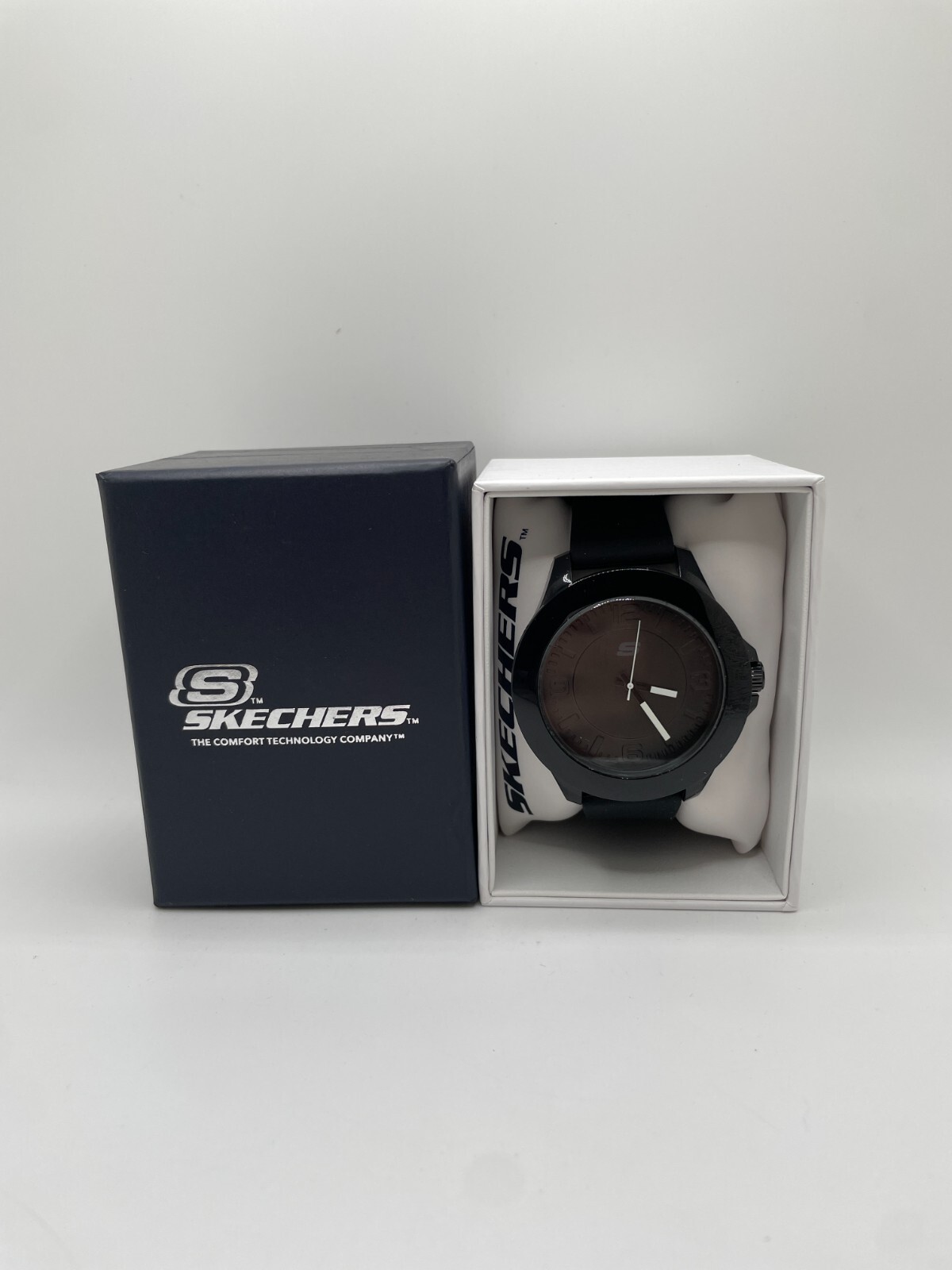 Skechers Rosencrans Unisex Adults Black Oversize Round Dial Analog Wristwatch