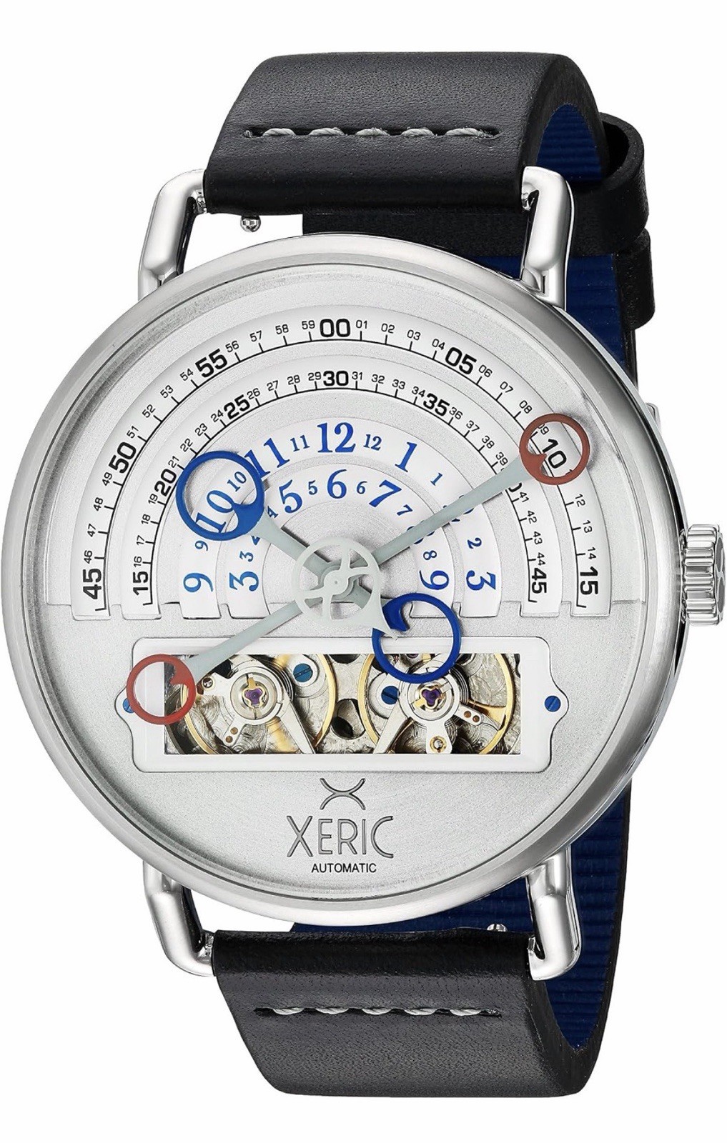 Xeric Halograph Limited Edition Automatic 46mm SS Silver Dial Blue Strap