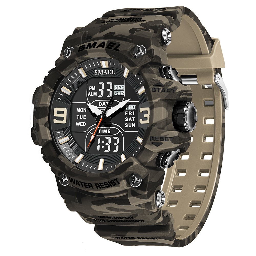 SMAEL Men Sport Watch Camouflage Strap Military Outdoor Digital LED Wristwatch