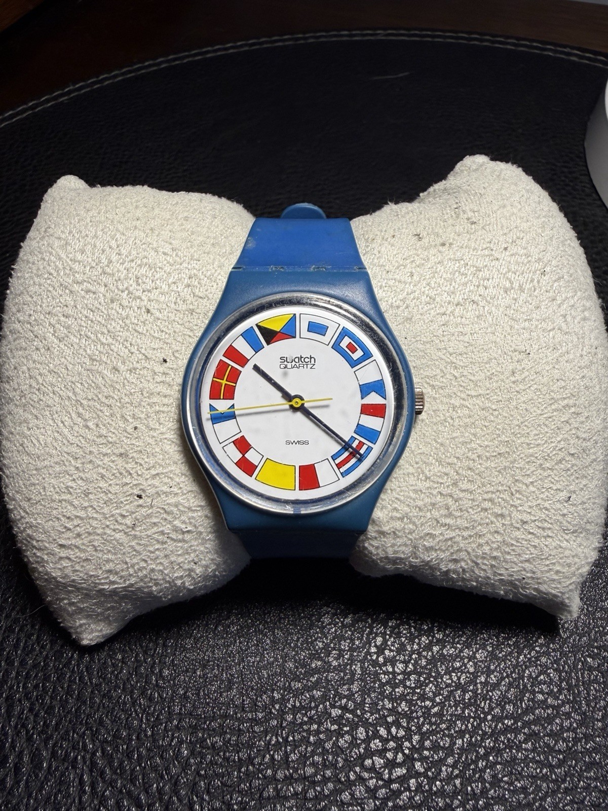 Vintage Swatch 12 Flags 1984 Gent Blue (For Parts)