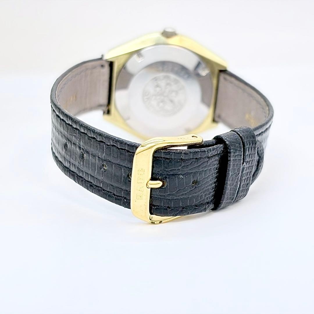 RADO VOYAGER TWO Automatic Wristwatch: Black Gold Dial 16.0 19.5cm Vintage