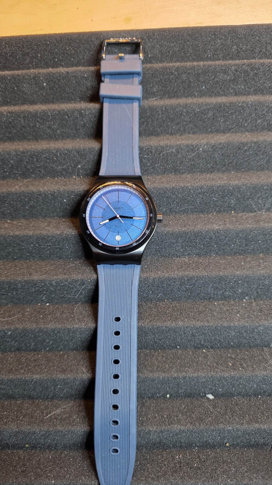 Swatch Sistem51 42mm Automatic Blue Dial Black Case Blue Silicone Strap