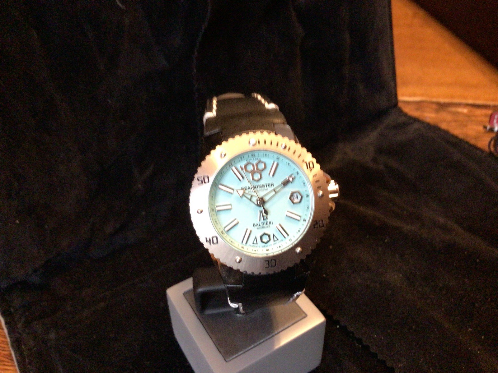 BALDIERI WATCH , LADIES, AUTOMATIC, 38MM, Blue SEAMONSTER PANAREA, 20ATM,