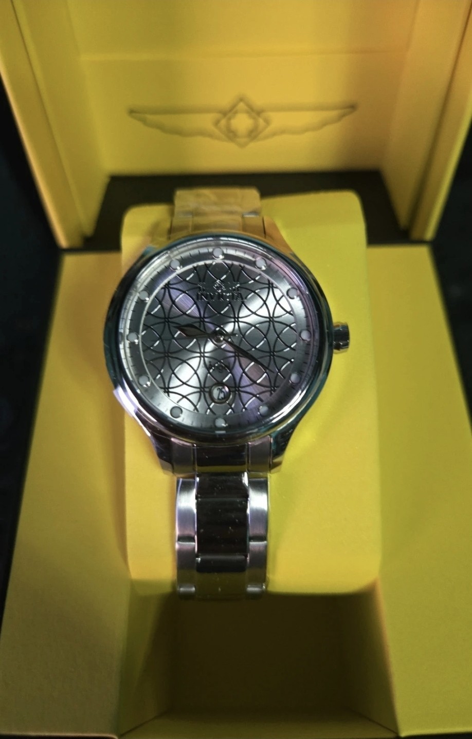 27437 Invicta Angel Vervestone Silver Dial Geometric Stainless Steel Watch 38mm