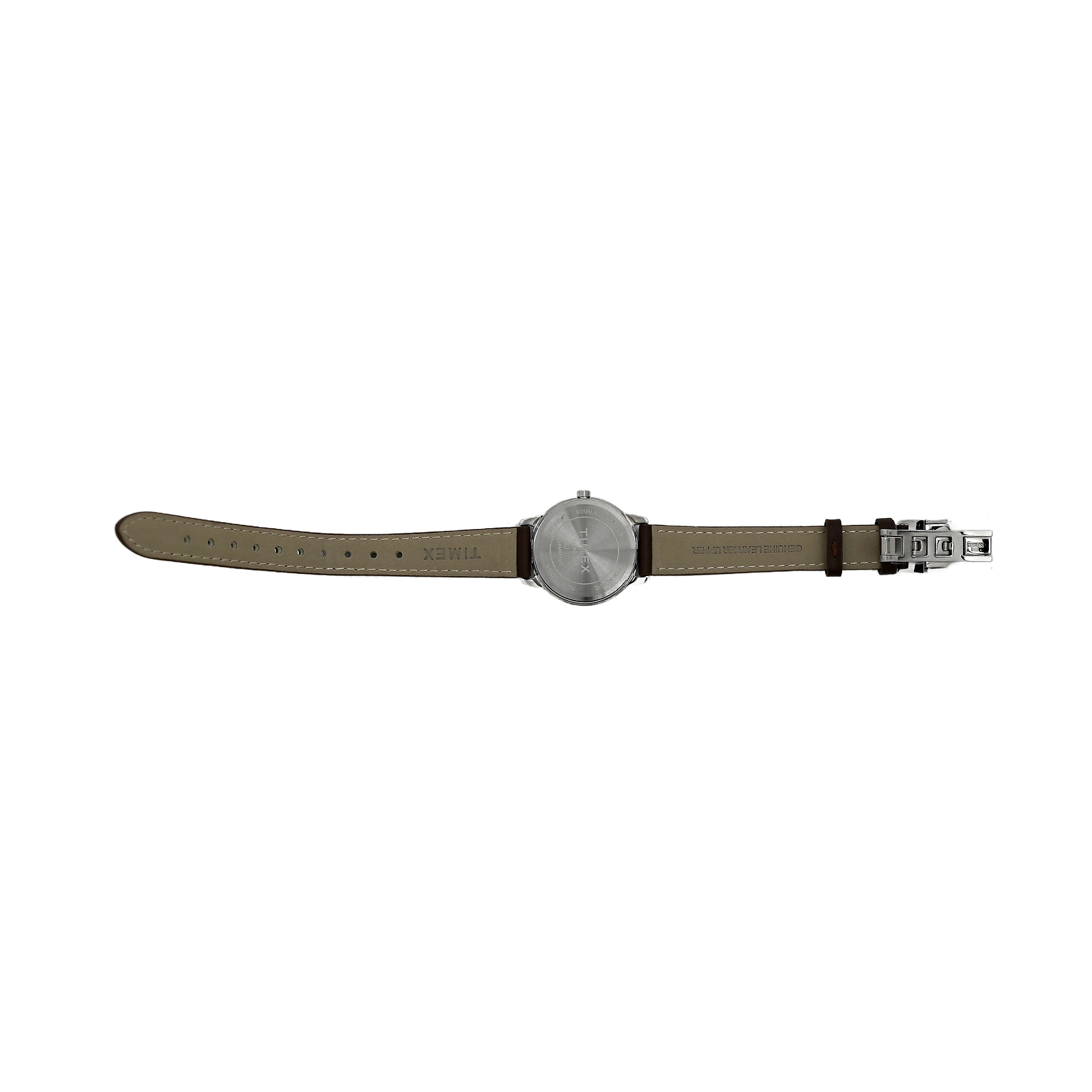 Timex Ladies Indiglo Easy Reader Butterfly Deployant Clasp White Dial Watch