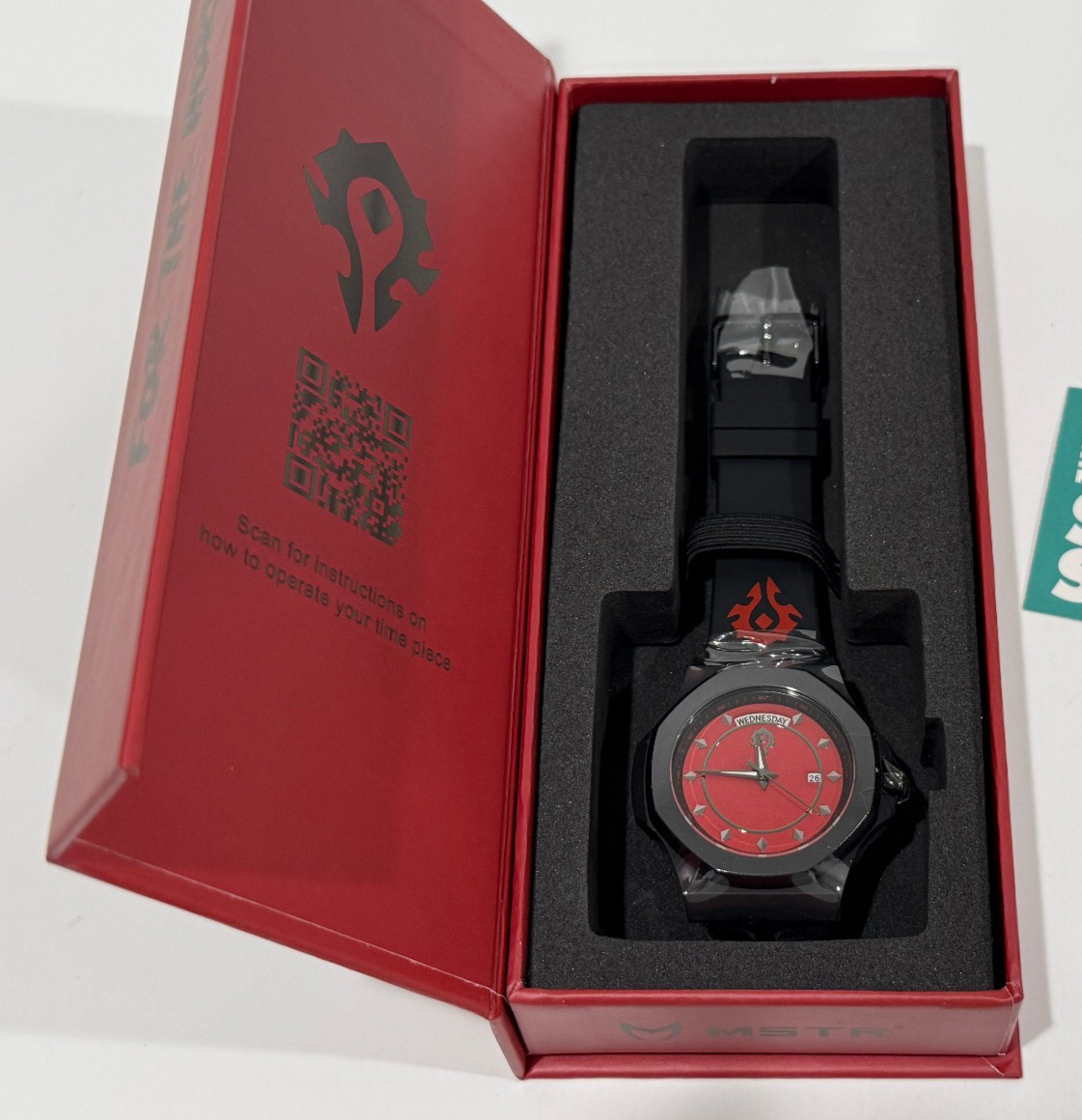 MEISTER DT013WC 40MM BLIZZARD WARCRAFT HORDE WATCH BLACK RED WHITE 4/100