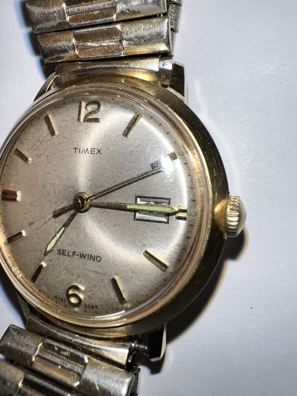 1969 Timex Men’s Self Wind Automatic Date Watch 4147-3268 Water proof 1960’s