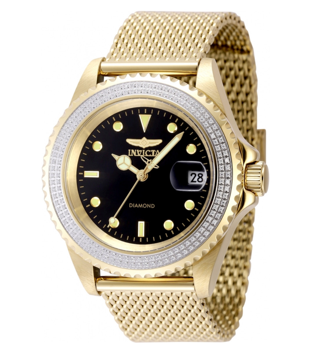 Invicta Elite Automatic 0.59ct Diamond Bezel 40mm Gold Men’s Watch 48745
