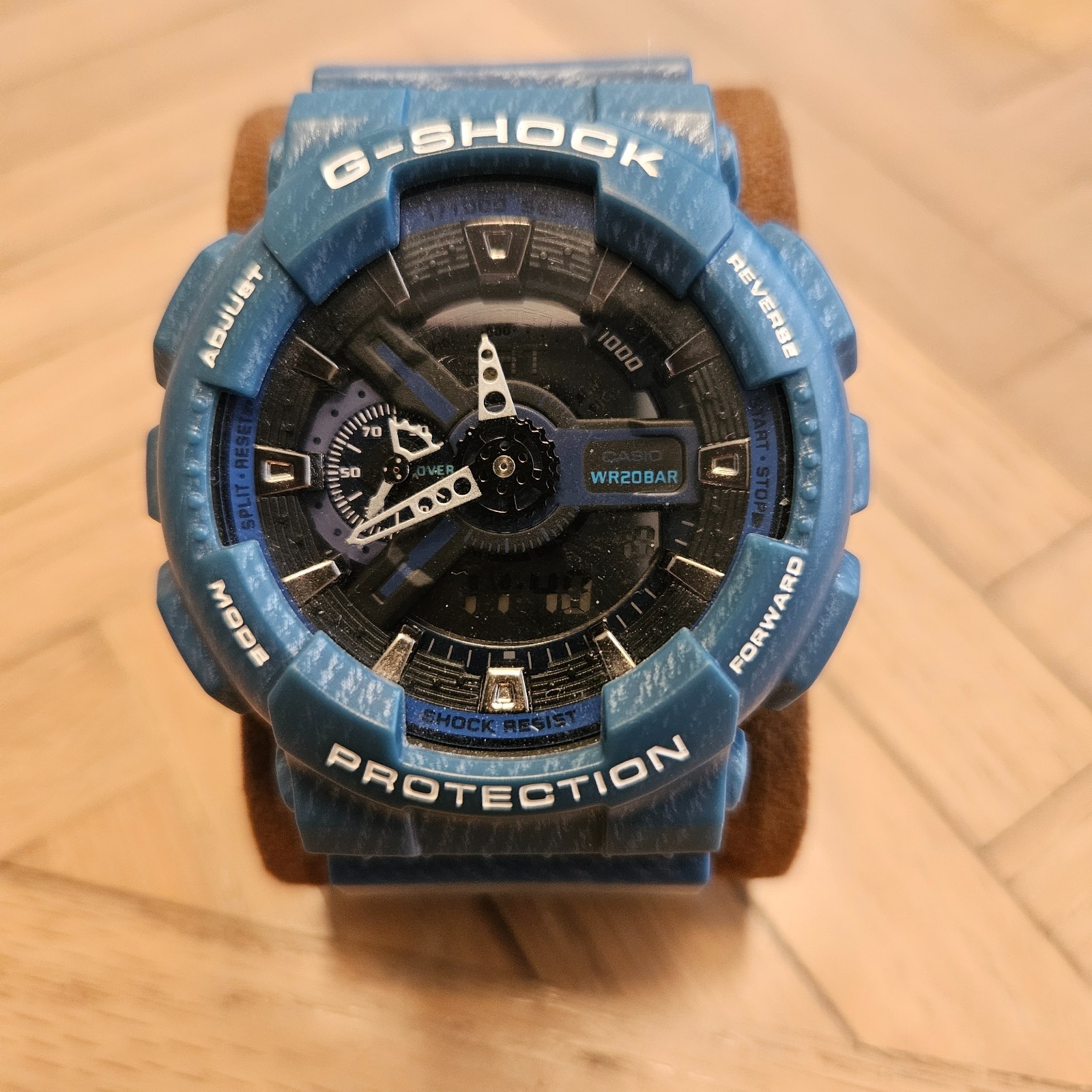 Casio G-Shock Men’s Analog-Digital Resin Watch with Blue Denim Color GA-110DC-2A