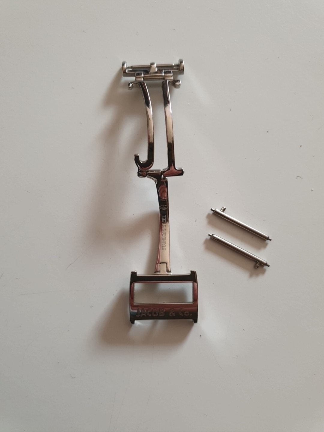 100% GENUINE JACOB & CO 18mm POLISHED STAINLESS STEEL DEPLOYMENT CLASP