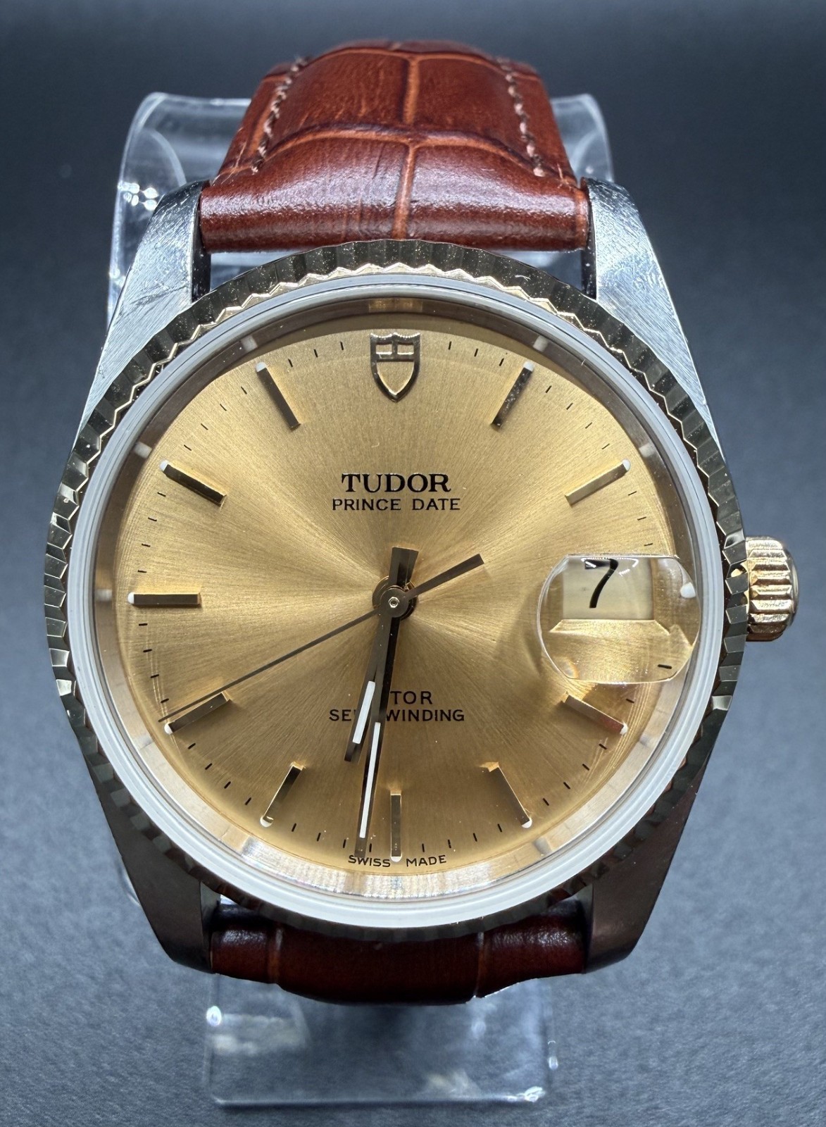 Vintage Tudor Prince 18k /SS Champagn Dial Automatic Date 34MM 74033
