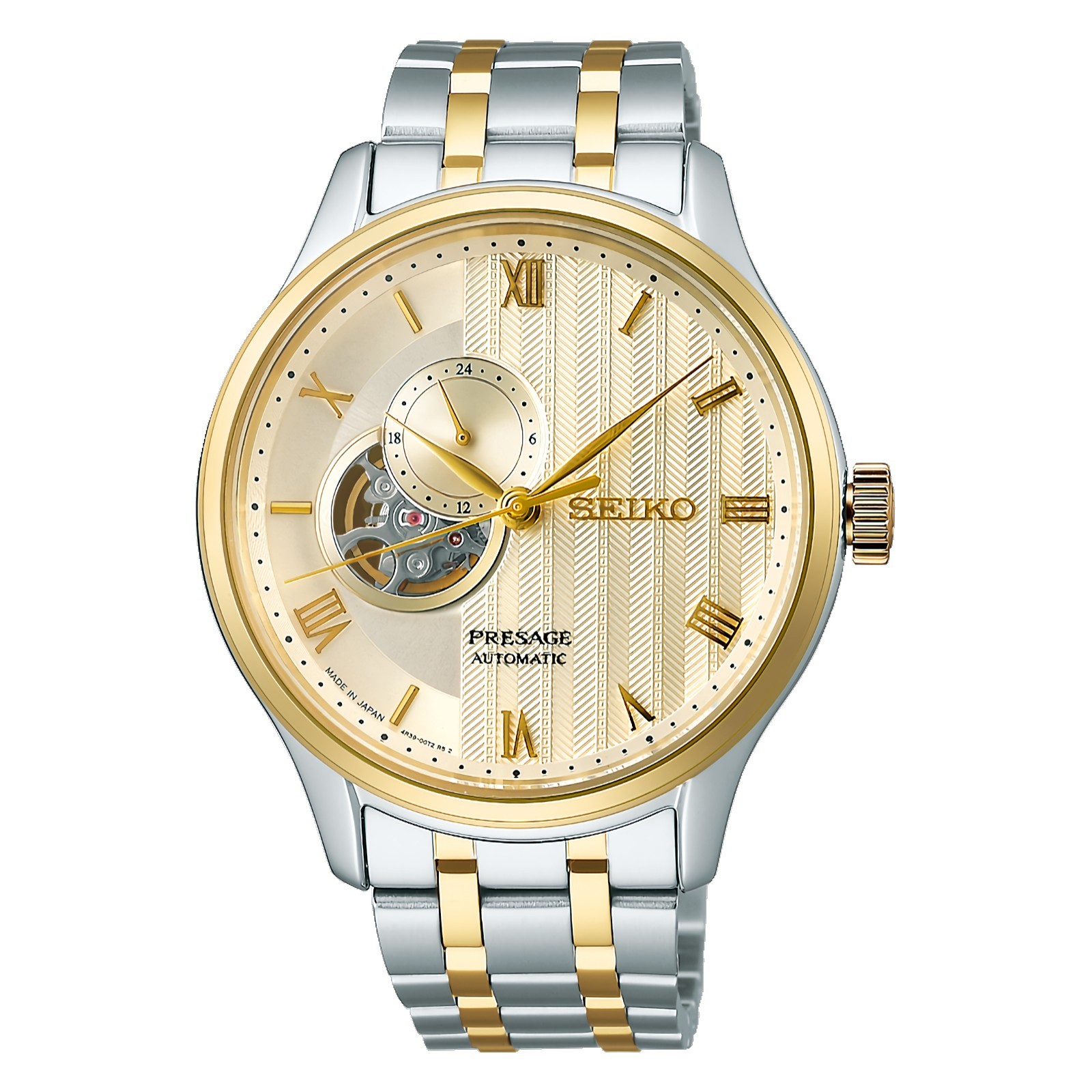 Seiko Presage SSA464J1 Japan Garden Automatic Light Gold Dial Open Heart Watch