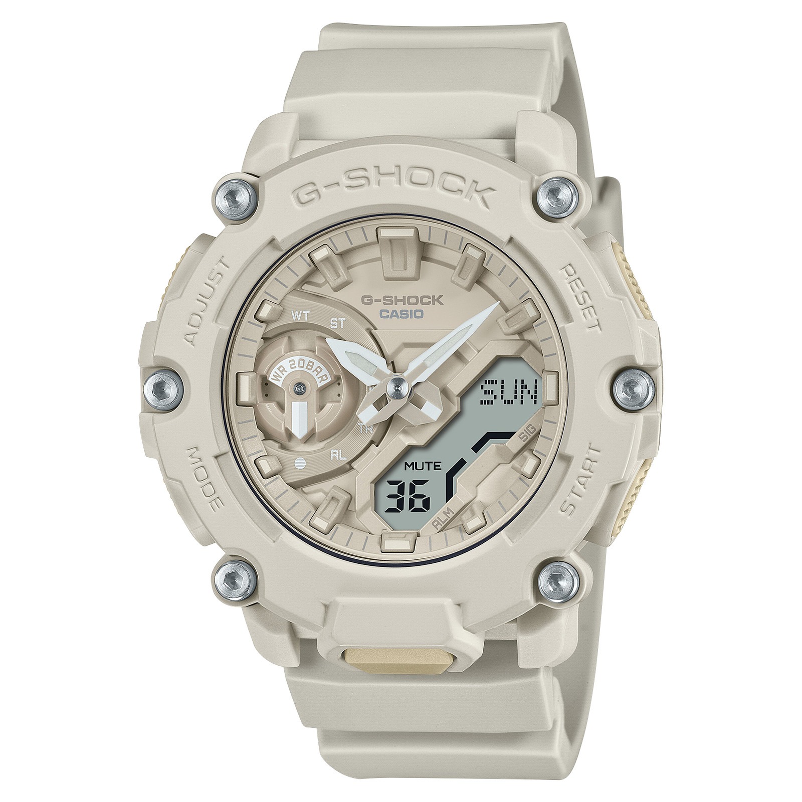 Casio G-Shock Natural Colour Series Off White Resin Band Watch GA-2200NC-7A