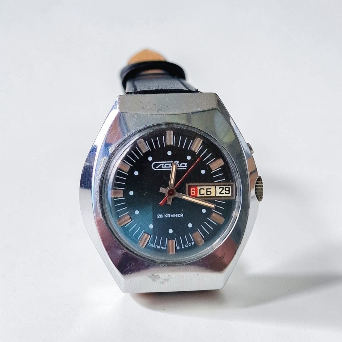 Rare Soviet Mechanical USSR mens watch SLAVA 2MCHZ 28 jewerly