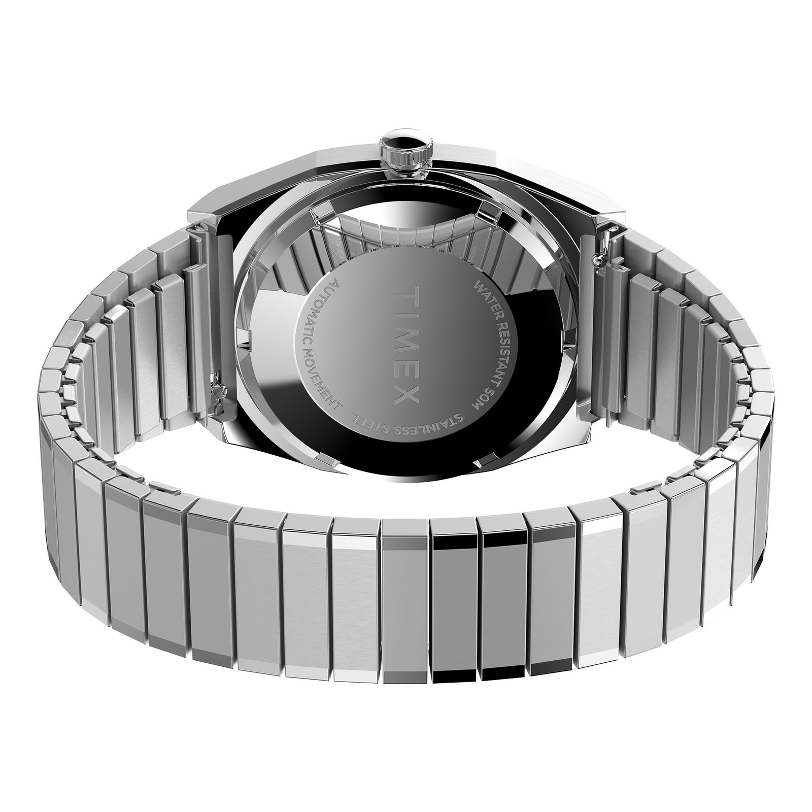 Timex Automatic 1983 E Line 34mm Stainless Steel Expansion Band Watch TW2Y07300