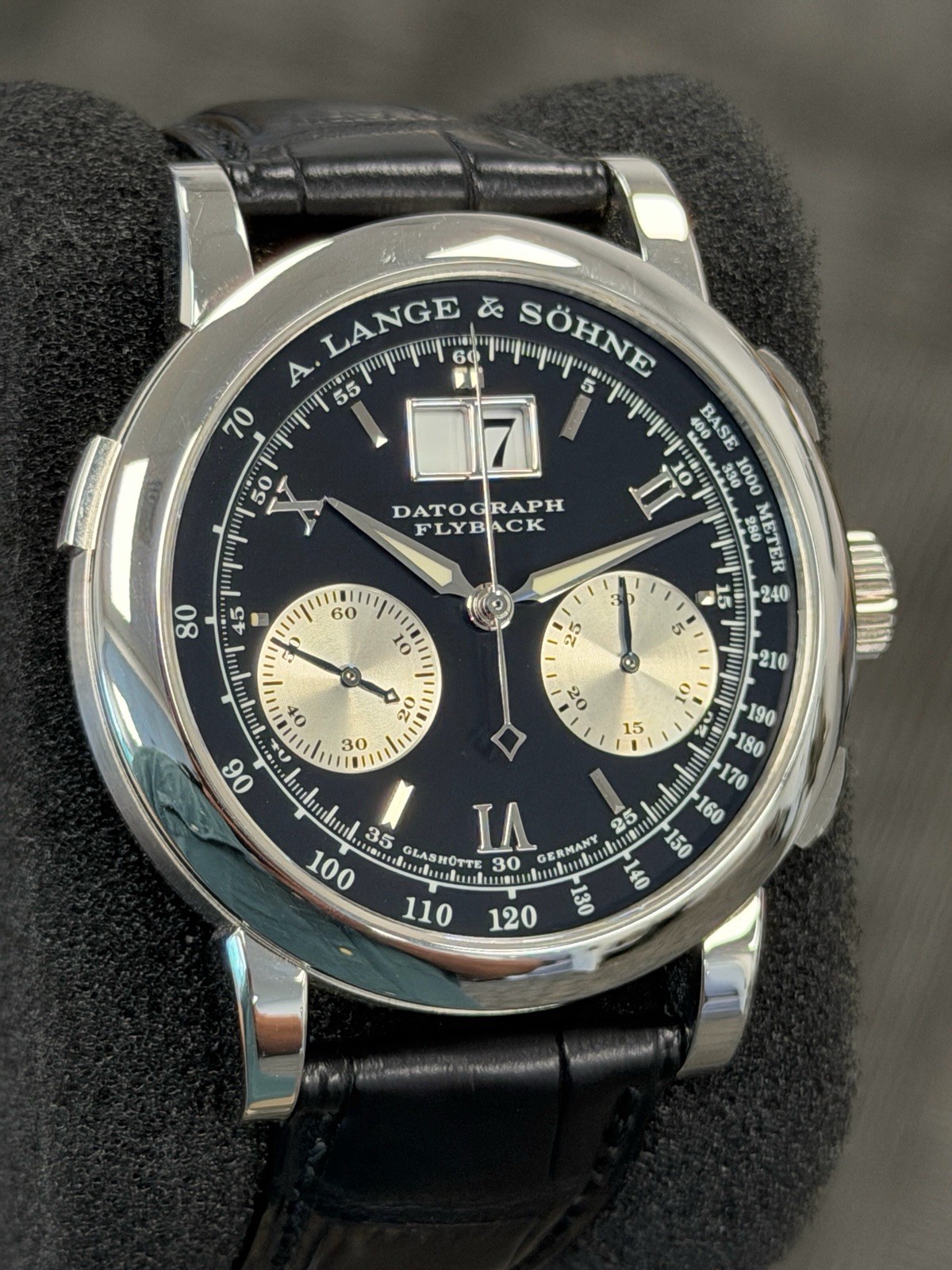 RARE A. Lange & Söhne Datograph METER 403.035 Black Watch Only PLATINUM