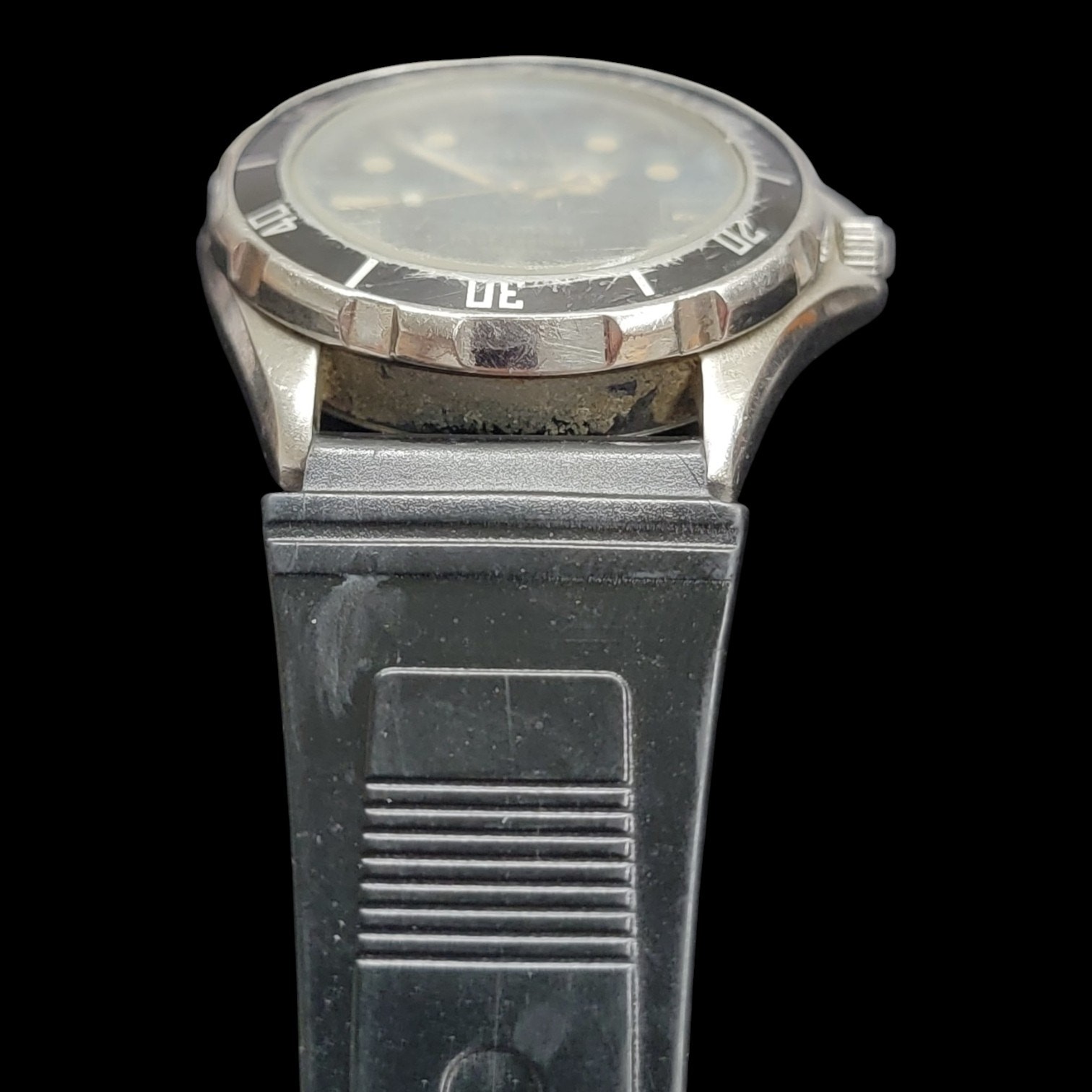 Technos Skydiver Professional 150m Quartz Watch Black Dial Vintage Womens Dive