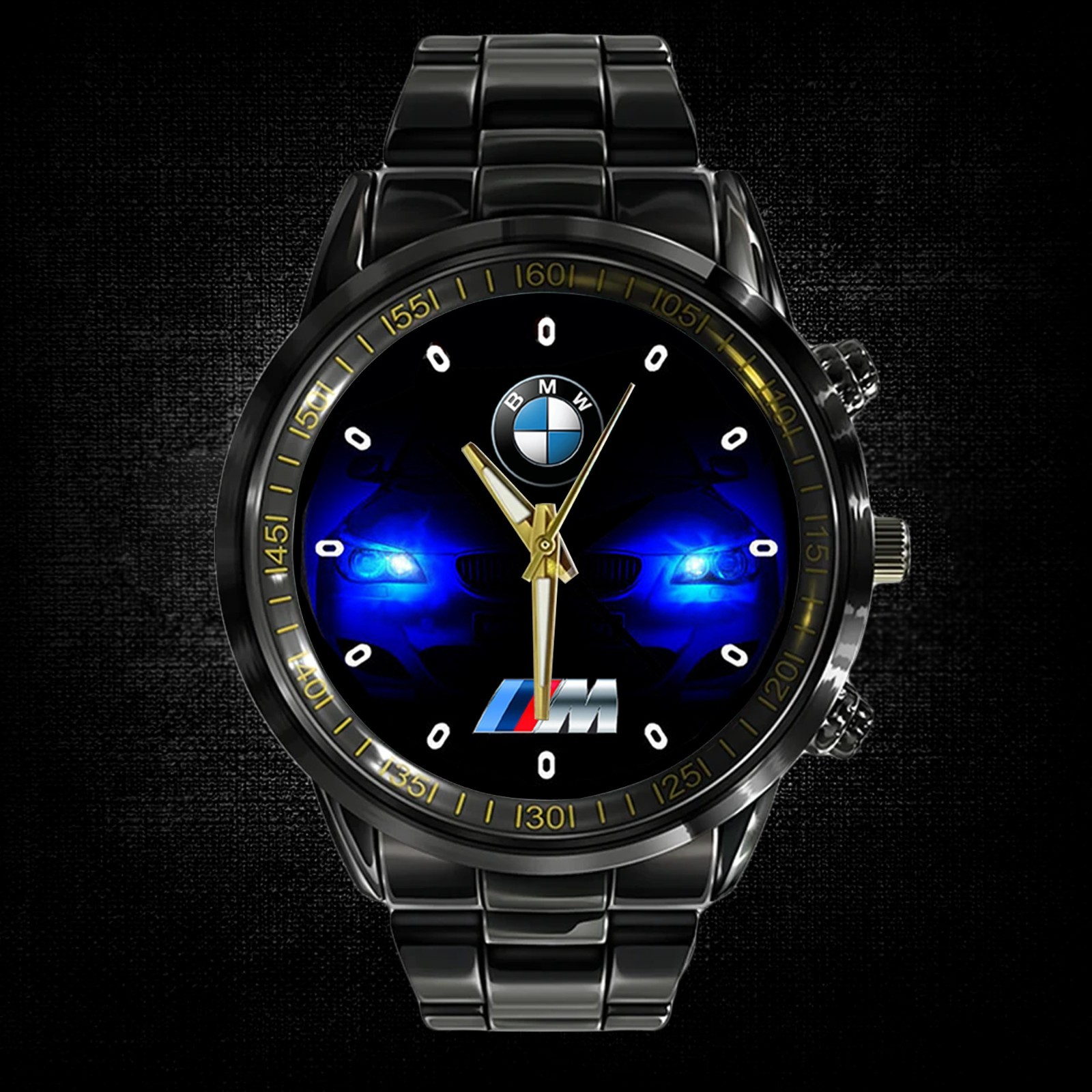 BMW eye blue metal black watch mens high quality wristwatch