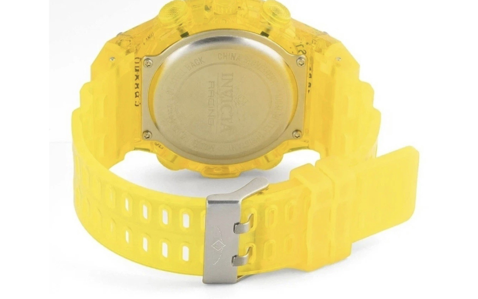 Invicta Racing Burnout Digital Watch – 52mm, Transparent, Yellow – Brand New