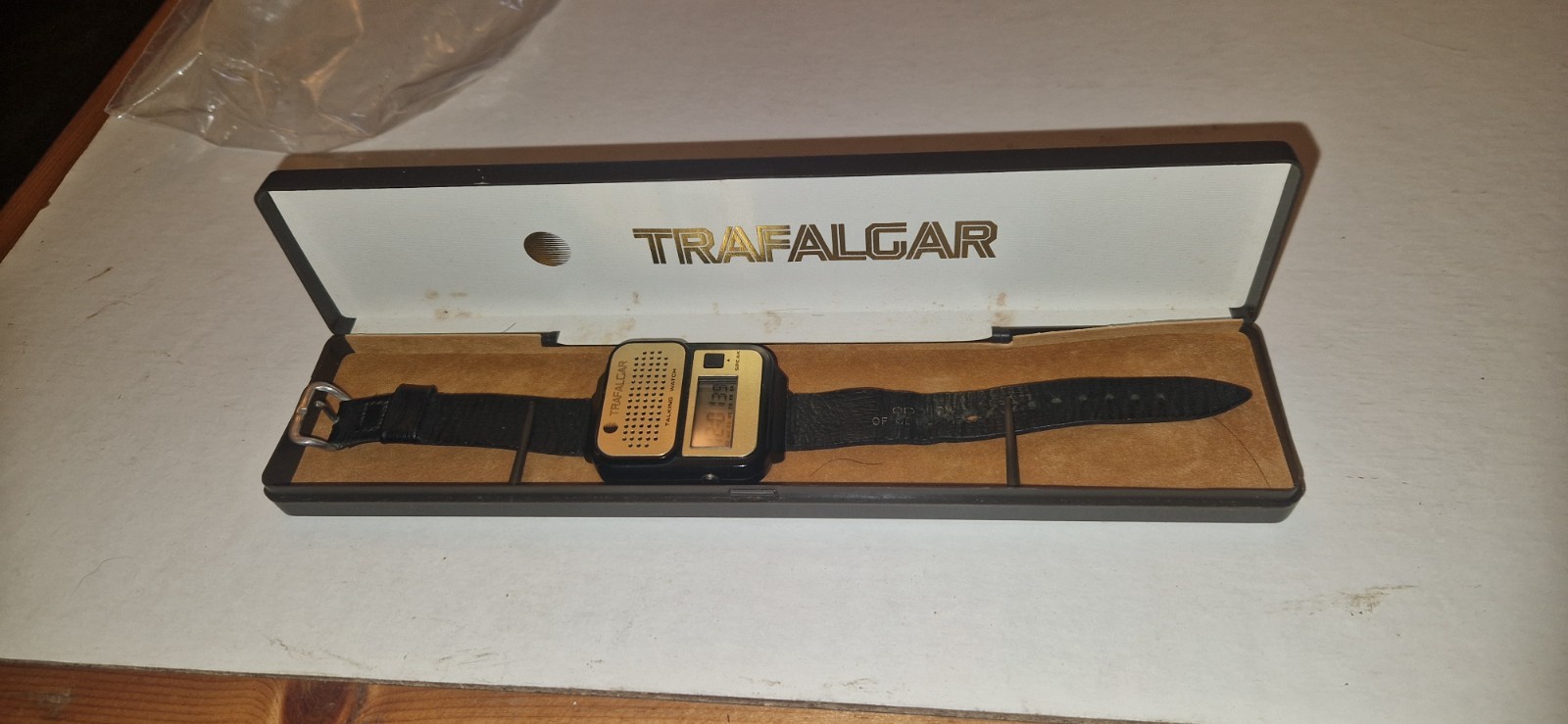 RARE RETRO 1981 FIRST TALKING WATCH BY TRAFALGAR IN ORIGINAL CASE WORKING #B18