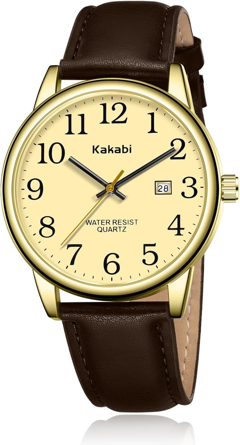 Watch for Men, Easy Reader Unisex Analog Quartz Waterproof Wristwatch with Date