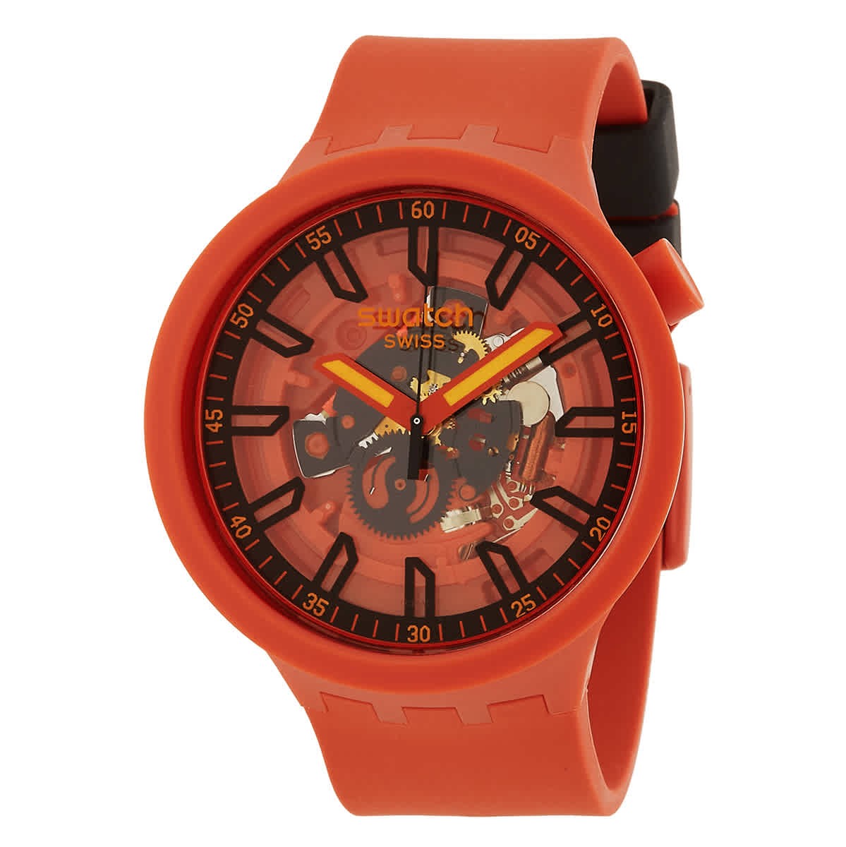 Swatch Monthly Drops Quartz Matte Red Dial Unisex Watch SB01R100