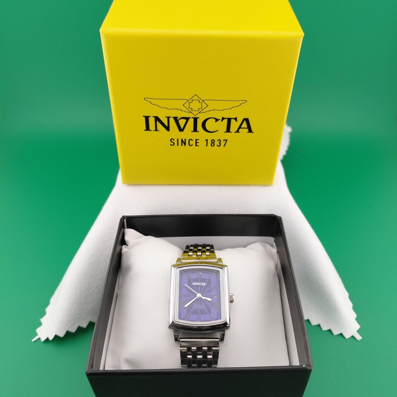 Invicta Men’s Specialty Blue Dial Rectangular Dress Watch Box & Tags 43151