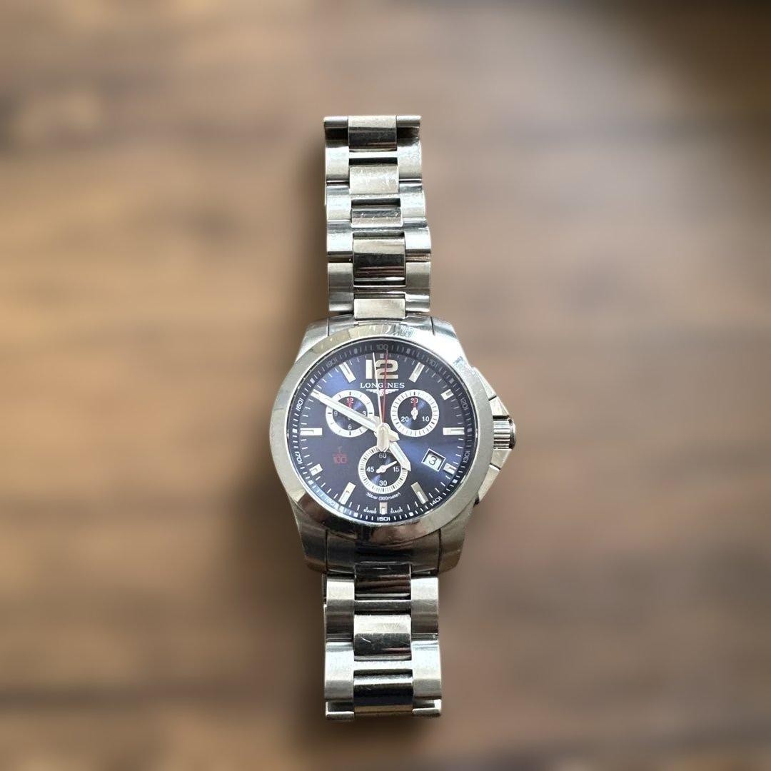 Longines Conquest Chronograph Watch Stainless Steel Mens 2 Years Used