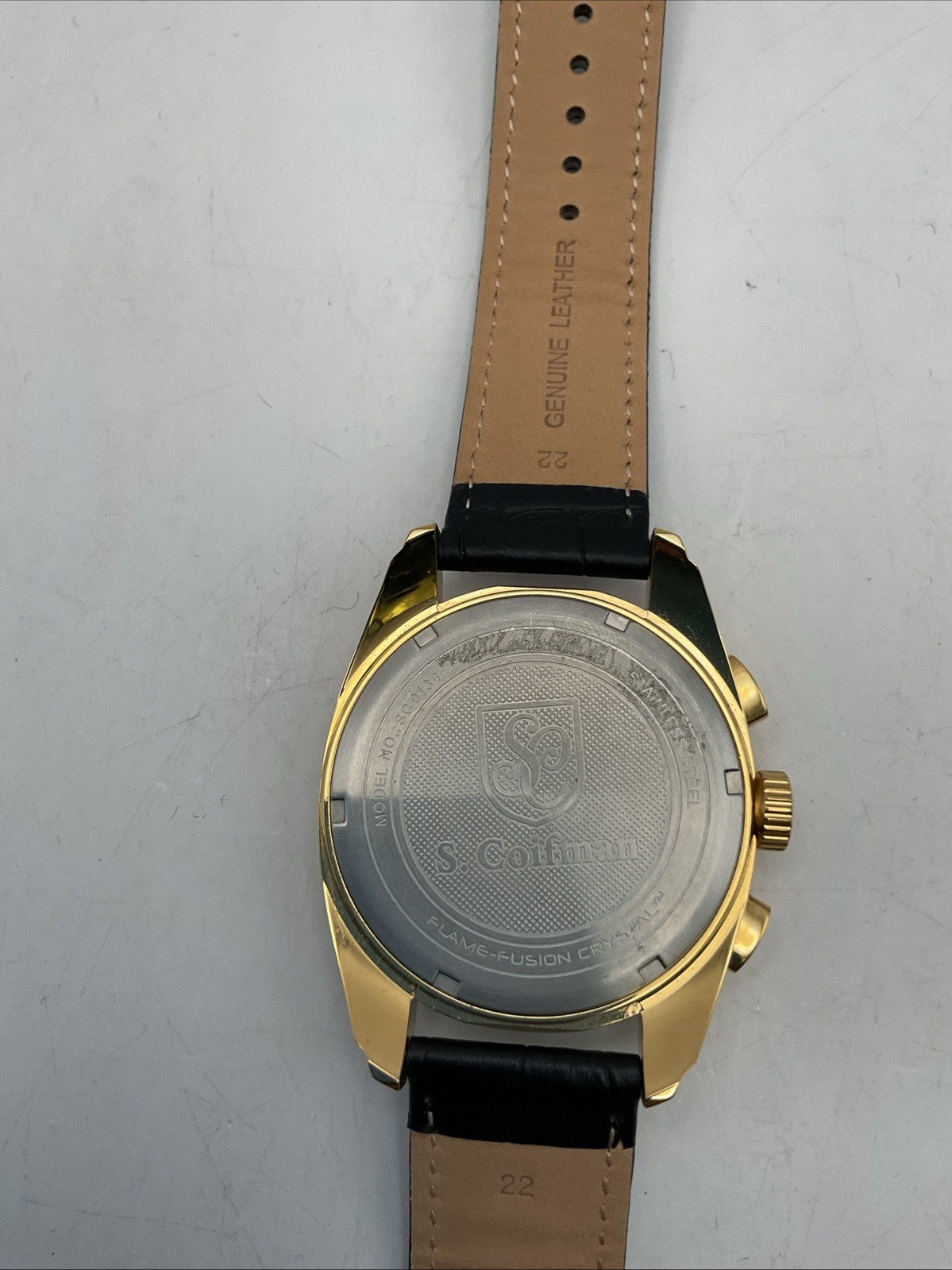 S. Coifman Mens Multi Function Leather Strap Watch