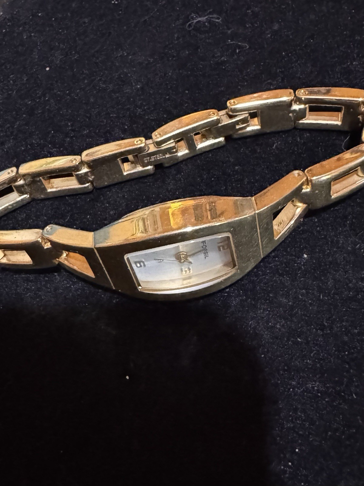 Fossil F2 Women’s Gold-Tone Stainless Bracelet Tonneau Quartz Watch 30m