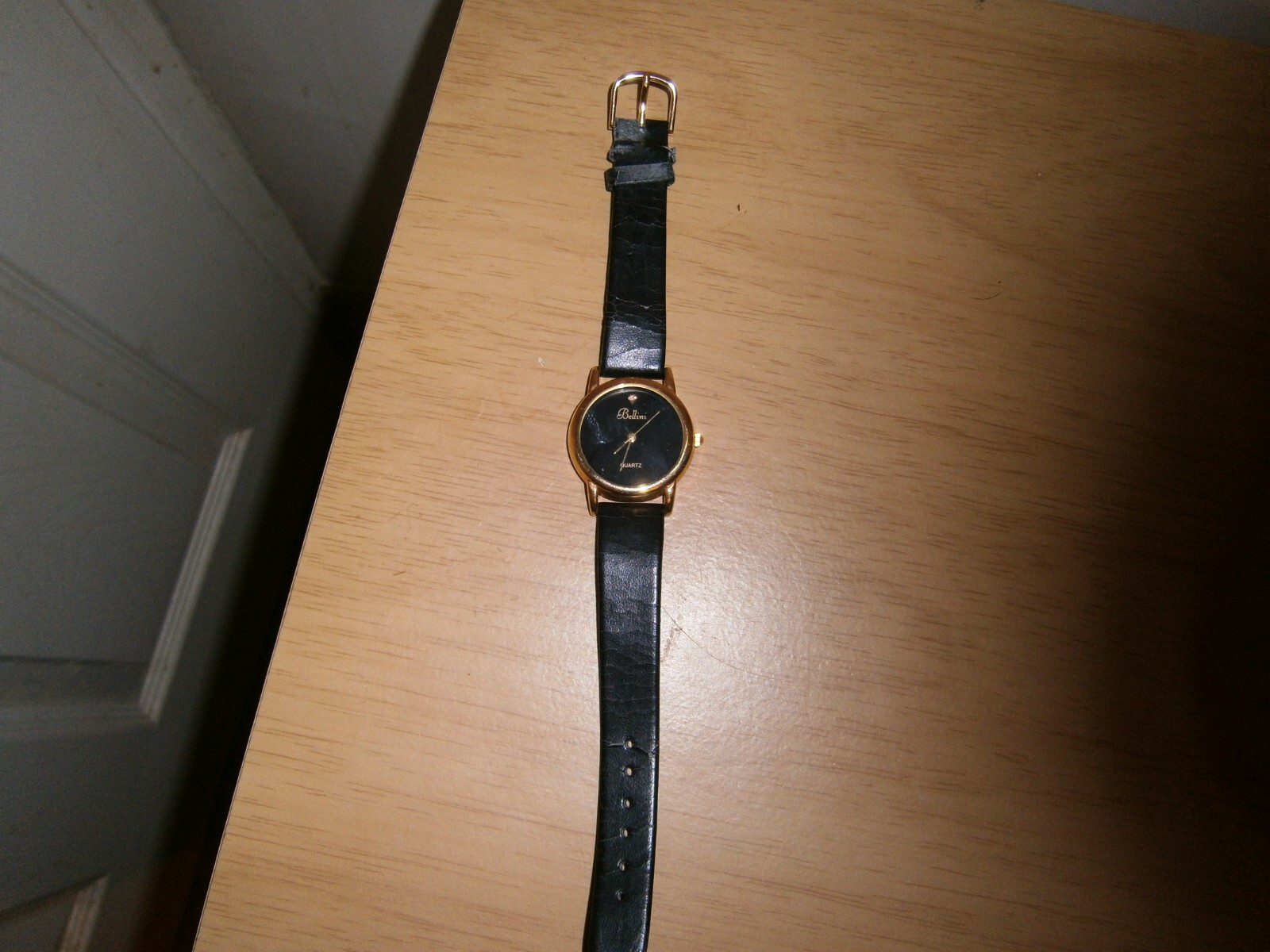 Black leather ladies Bellini quartz watch. 23cm’s. (D39)