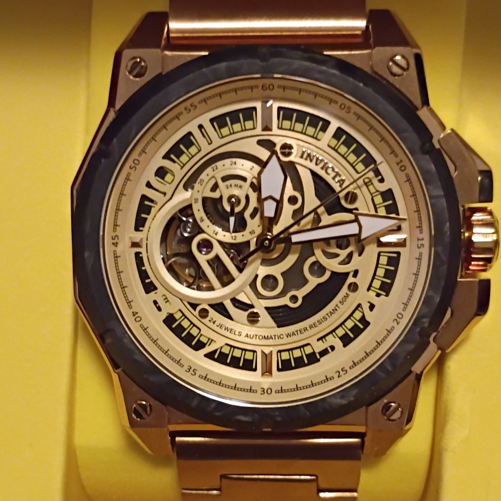 Invicta S1 RALLY Skeleton Dial Gold Tone Nh39a Movement 43mm 69509