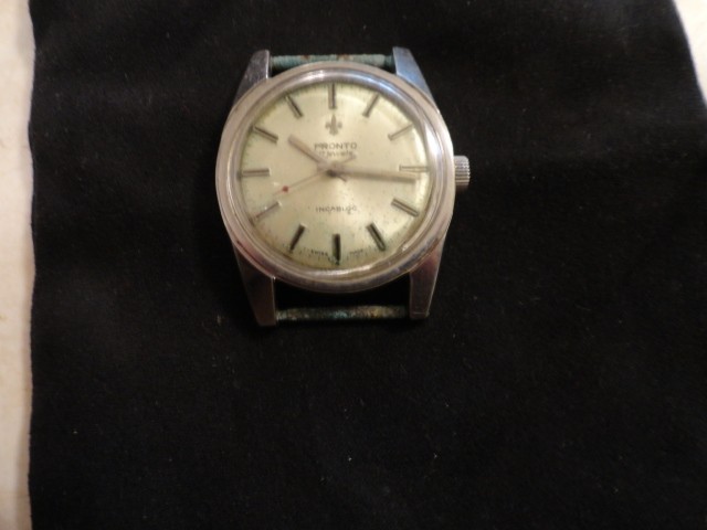 pronto 17 jewels Incabloc antimagnetic waterproof stainless steel wristwatch