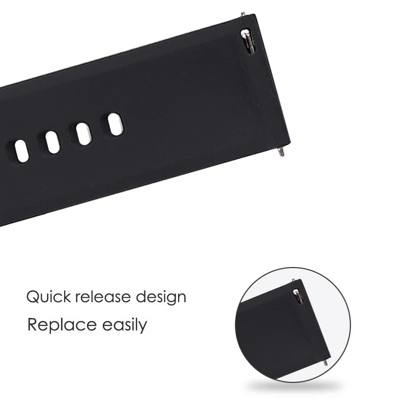 Soft Silicone Rubber Watch Strap /Smart Band 22mm Quick-release Pins – UK Seller