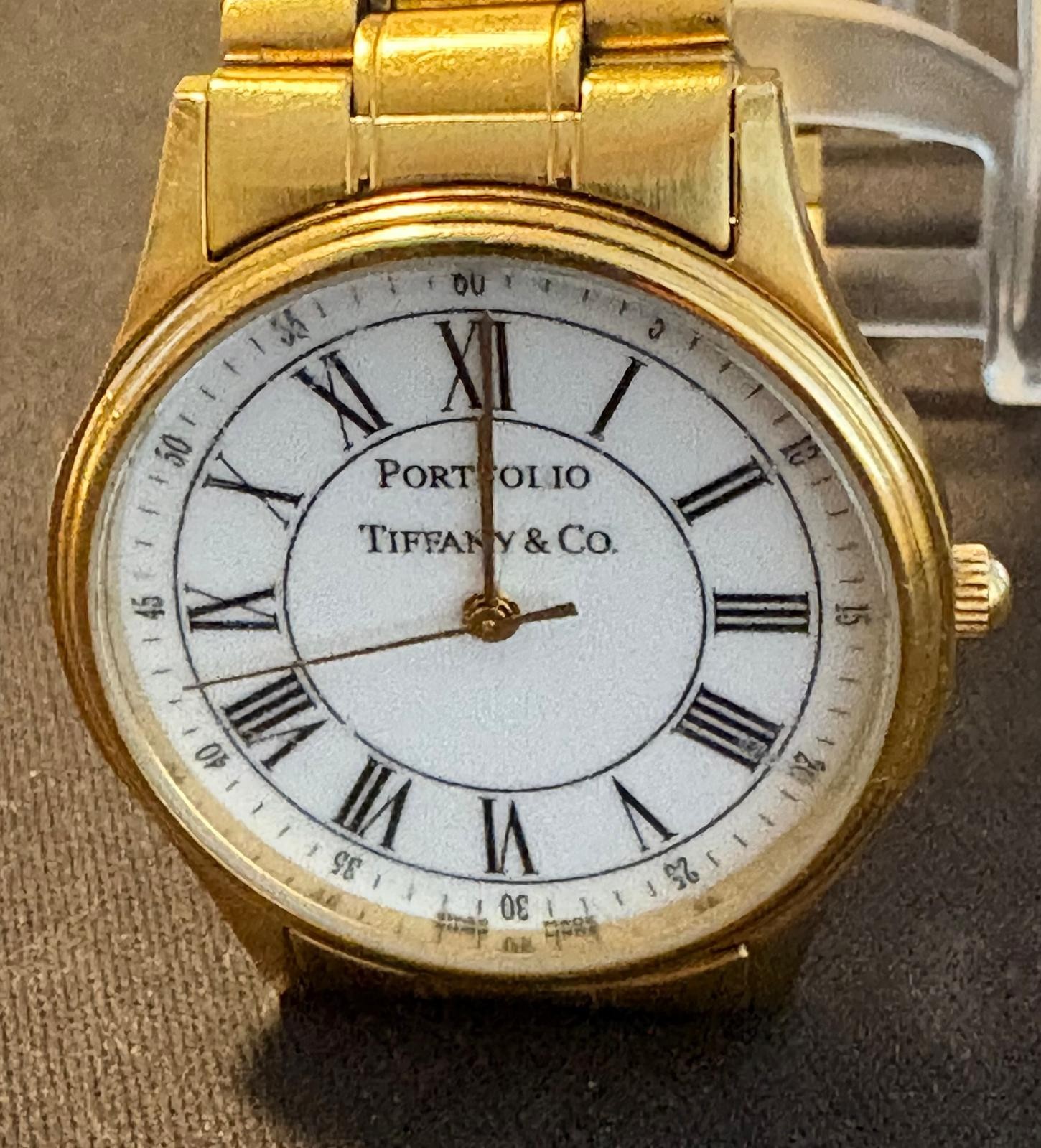 Tiffany & Co. Portfolio 18k Gold Plated Watch 33mm